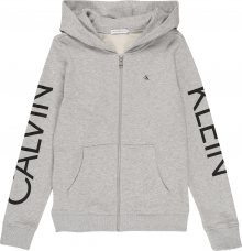 Calvin Klein Jeans Mikina \'HERO LOGO ZIP HOODIE\' světle šedá
