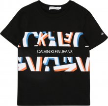 Calvin Klein Jeans Tričko \'LETTER AOP SS T-SHIRT\' černá