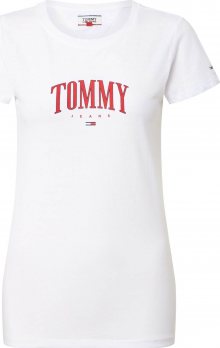 Tommy Jeans Tričko \'TJW TOMMY SCRIPT TEE\' bílá / červená