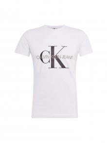 Calvin Klein Jeans Tričko \'Core Monogram Box Logo Slim Tee\' světle šedá / černá / bílá