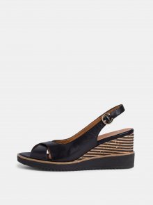 Černé kožené sandálky Tamaris