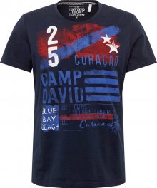 CAMP DAVID Tričko námořnická modř / bílá / červená
