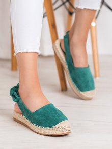 Stylové zelené dámské  sandály bez podpatku