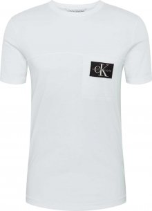 Calvin Klein Jeans Tričko černá / bílá