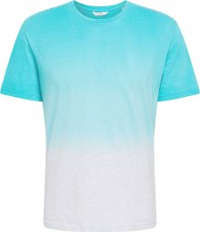 TOM TAILOR Tričko aqua modrá / bílá