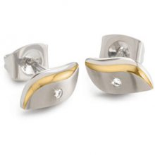 Boccia Titanium Pozlacené titanové náušnice s diamantem 05044-04