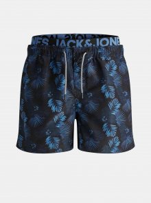 Tmavě modré vzorované plavky Jack & Jones