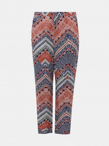 Modro-růžové vzorované kalhoty ONLY CARMAKOMA African