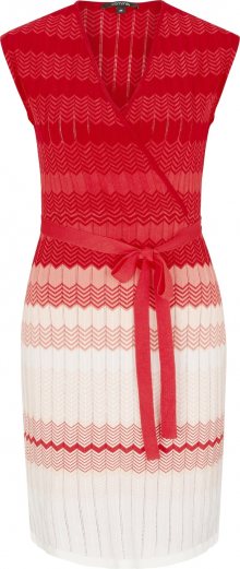 COMMA Úpletové šaty bílá / světle červená / pink