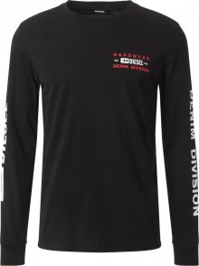 DIESEL Tričko \'DIEGOS\' černá / bílá / tmavě červená