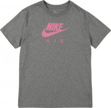 Nike Sportswear Tričko \'Boyfriend\' šedý melír / pink
