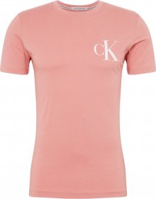 Calvin Klein Jeans Tričko růžová / bílá / olivová
