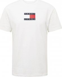 Tommy Jeans Tričko červená / bílá / tmavě modrá