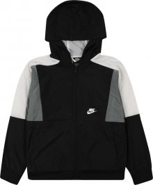 Nike Sportswear Přechodná bunda světle šedá / černá / bílá
