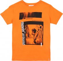STACCATO Tričko černá / tmavě oranžová / bílá