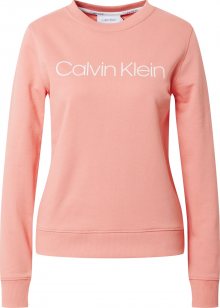 Calvin Klein Mikina světle růžová / bílá