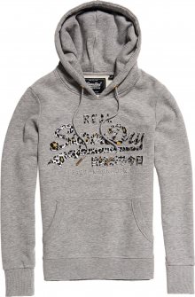 Superdry Mikina \'Animal Emboss Infill\' mix barev / šedá