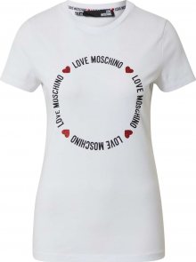 Love Moschino Tričko bílá / černá / červená