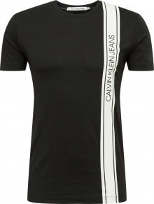 Calvin Klein Jeans Tričko bílá / černá