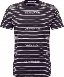 Calvin Klein Jeans Tričko černá / bílá