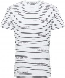 Calvin Klein Jeans Tričko bílá / černá
