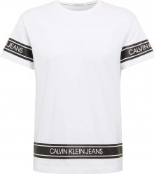 Calvin Klein Jeans Tričko bílá / černá