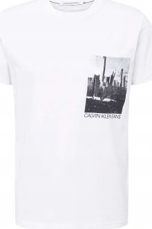 Calvin Klein Jeans Tričko tmavě šedá / bílá