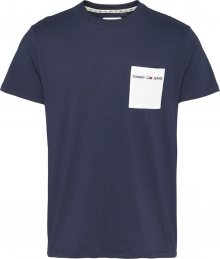 Tommy Jeans Tričko modrá / bílá