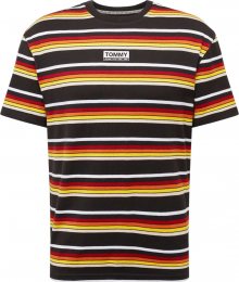 Tommy Jeans Tričko \'Yarn Dye Stripe\' červená / černá / žlutá