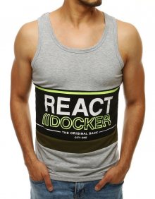 Dstreet Stylové šedé tílko s potiskem