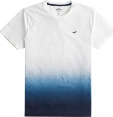 HOLLISTER Tričko bílá / modrá