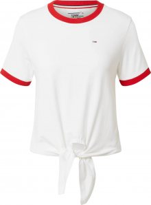 Tommy Jeans Tričko červená / bílá