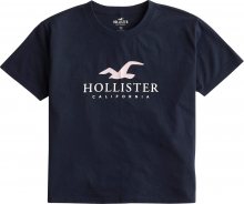 HOLLISTER Tričko \'Timeless\' bílá / námořnická modř