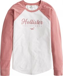 HOLLISTER Tričko bílá / pink