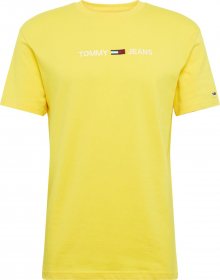 Tommy Jeans Tričko žlutá / bílá / červená