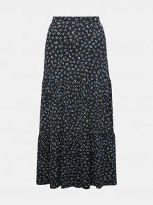 Tmavě modrá květovaná maxi sukně M&Co