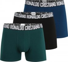 CR7 - Cristiano Ronaldo Boxerky černá / zelená / nebeská modř