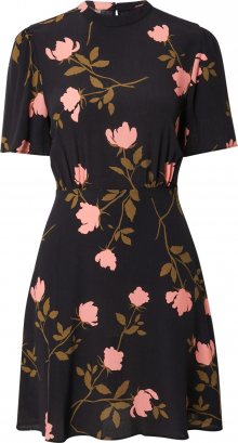 NEW LOOK Šaty černá / khaki / růžová