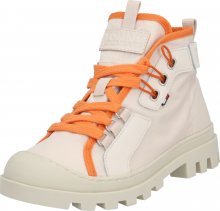 Tommy Jeans Šněrovací boty béžová / oranžová