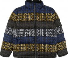 Calvin Klein Jeans Přechodná bunda tmavě modrá / žlutá / černá