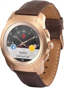 MyKronoz Hybridní hodinky ZeTime Premium Pink Gold/Brown - 44 mm