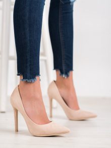 Trendy hnědé dámské  lodičky na jehlovém podpatku