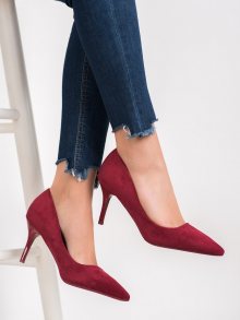 Krásné červené dámské  lodičky na jehlovém podpatku