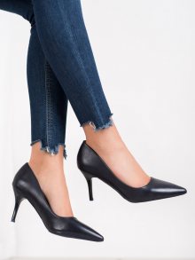 Trendy modré  lodičky dámské na jehlovém podpatku