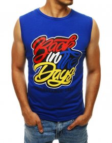 Dstreet Moderní modré tílko s potiskem