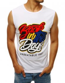 Dstreet Moderní bílé tílko s potiskem