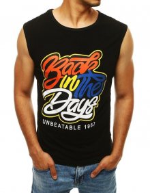 Dstreet Moderní černé tílko s potiskem