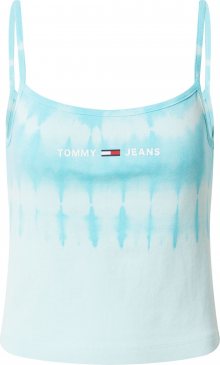Tommy Jeans Top \' SUMMER\' aqua modrá / azurová / bílá / námořnická modř / červená