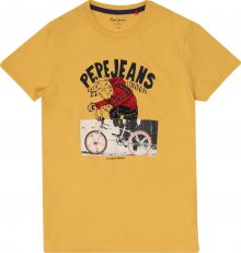 Pepe Jeans Tričko \'JONATHAN\' tmavě žlutá / černá / červená / bílá