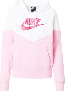 Nike Sportswear Mikina \'Heritage\' pink / bílá